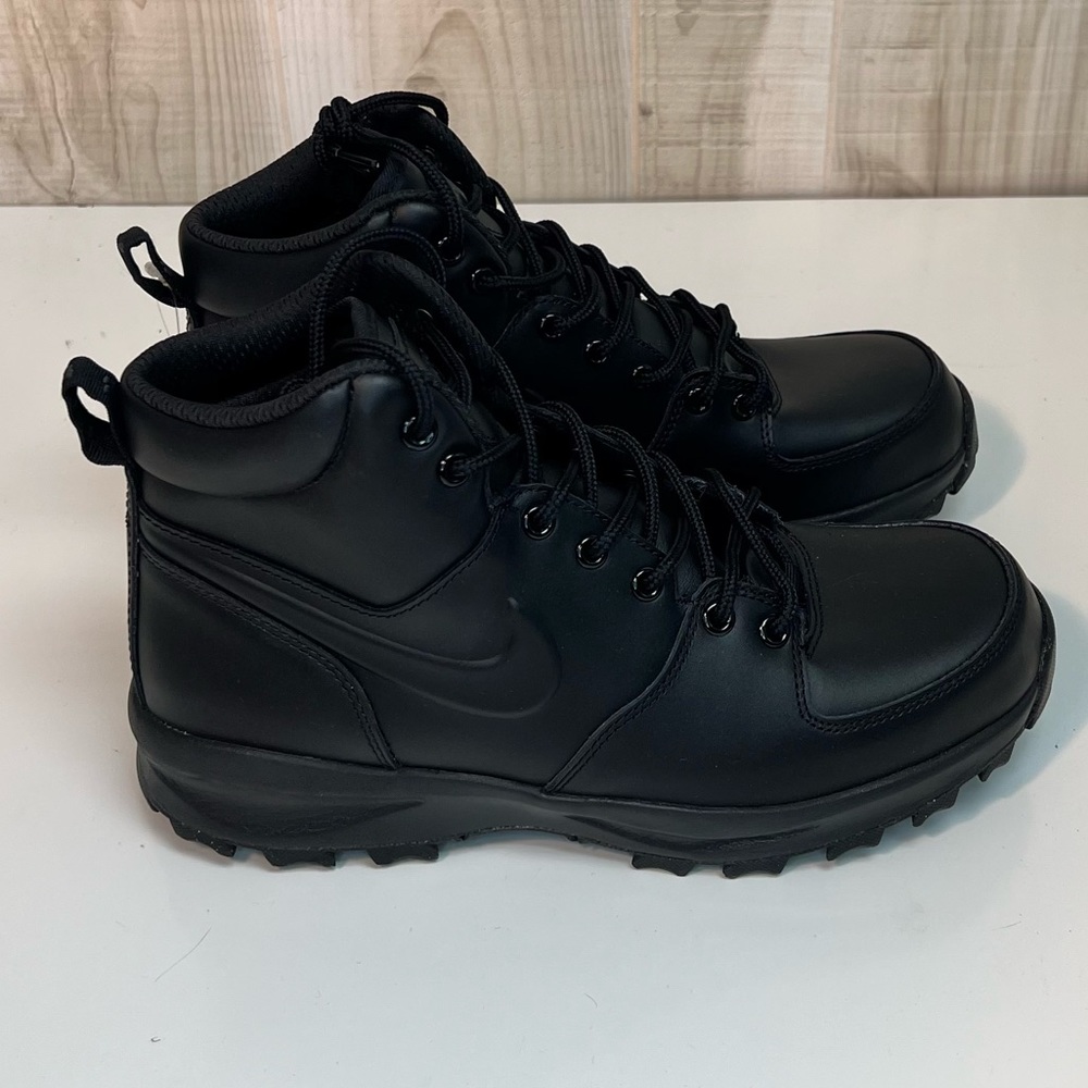 Nike Manoa Leather Triple Black Boots 454350-003 Men's Various Sizes